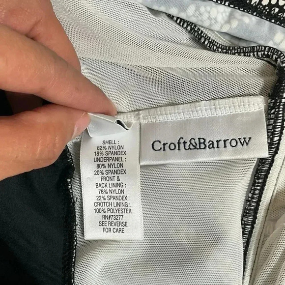Croft & Barrow Swim Suit One Piece Size 14 Black and White Adjustable Straps - Picture 9 of 9